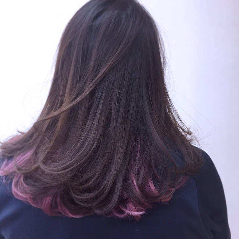 黒髪にトレンドのインナーカラーでさりげなく垢抜け女子に Hair 黒髪にトレンドのインナーカラーでさりげなく垢抜け女子に Hair