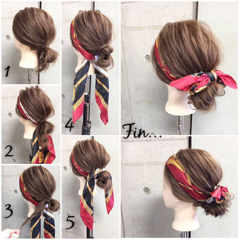 ショート ロング スカーフアレンジならいつもの倍盛れる Hair ショート ロング スカーフアレンジならいつもの倍盛れる Hair