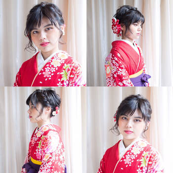 ヘアスタイルで着物姿を引き立てて ショートボブ ロング Hair