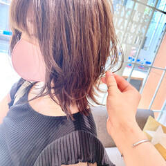 ミディアム レイヤーボブ ウルフカット ベージュ Neolive Aim 小松 慧 Hair