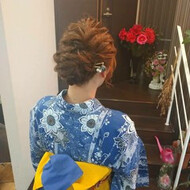 セミロング ナチュラル 浴衣ヘア 21年春 髪型 アレンジのヘアカタログ Hair