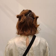 ヘアアレンジ スパイラルパーマ お団子 お団子アレンジ Nanuk渋谷店 ナヌーク 高橋 忍 Hair