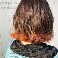 21年秋 裾カラーオレンジのヘアスタイル 髪型 ヘアアレンジ一覧 Hair