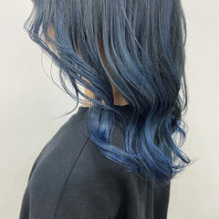 21年夏 ブルーグラデーションのヘアスタイル 髪型 ヘアアレンジ一覧 Hair