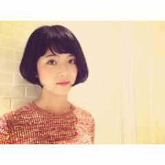ボブ 黒髪 オン眉 ショートバング Hairsalon Nano 中牧亜弥 Hair