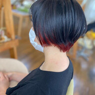 21年秋 インナーカラー赤のヘアスタイル 髪型 ヘアアレンジ一覧 Hair
