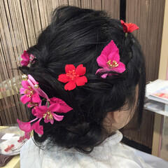 ヘアアレンジ 成人式 ロング 三つ編み Sehuna Hair