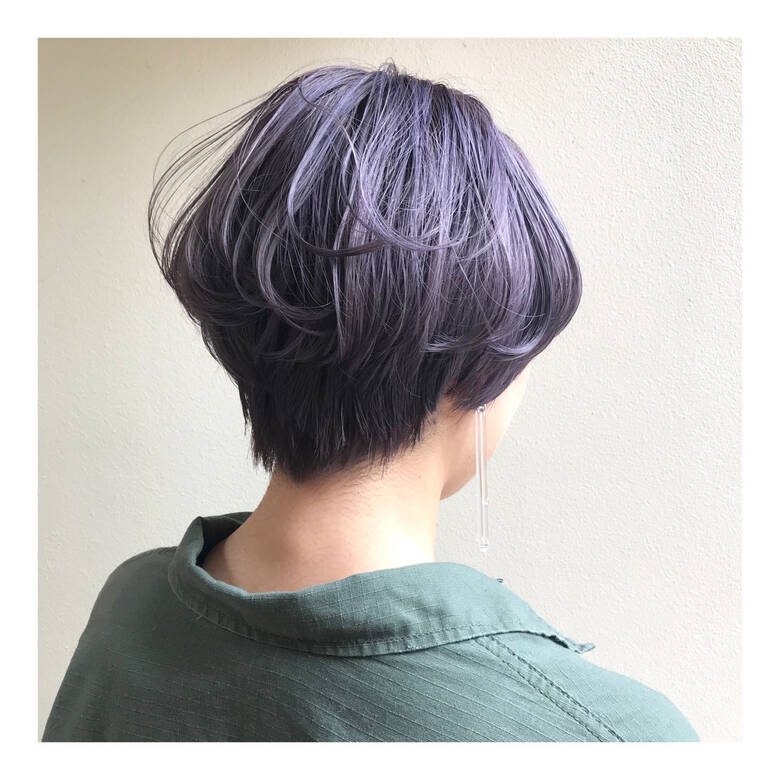 ショート ハイトーンボブ バイオレットアッシュ ショートボブ Free Lance Emi Yuhei Hair