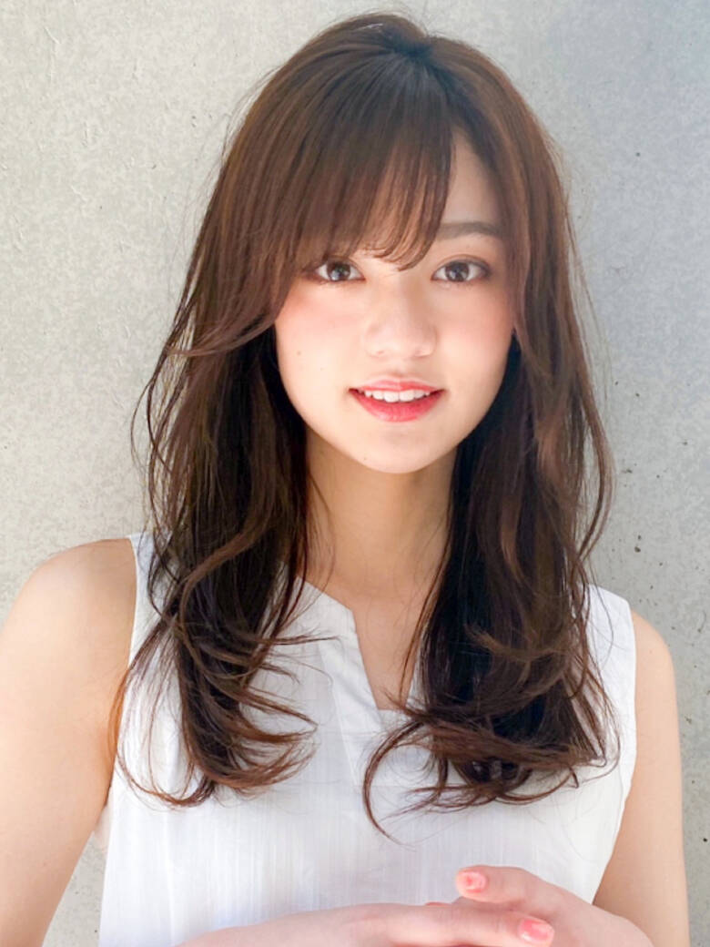 大人ロング デジタルパーマ レイヤーカット ロング Agnos 青山 石川 卓弥 Agnos青山 小顔レイヤー Hair