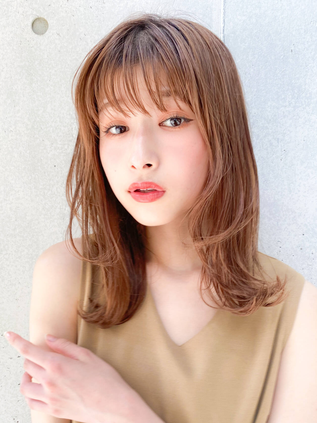 外ハネ デジタルパーマ ナチュラル セミロング Agnos 青山 原田 実茄 Hair