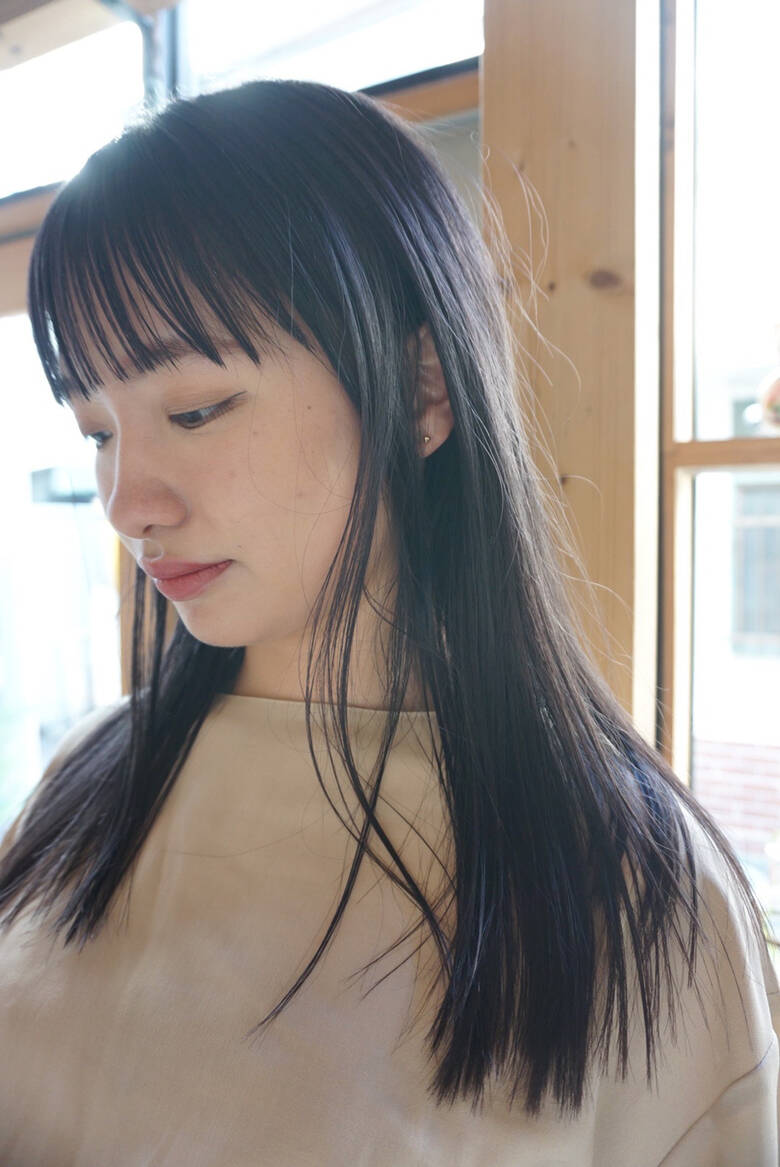 暗髪 ロング ナチュラル 透明感カラー 人トナリ 冨永 真太郎 Hair