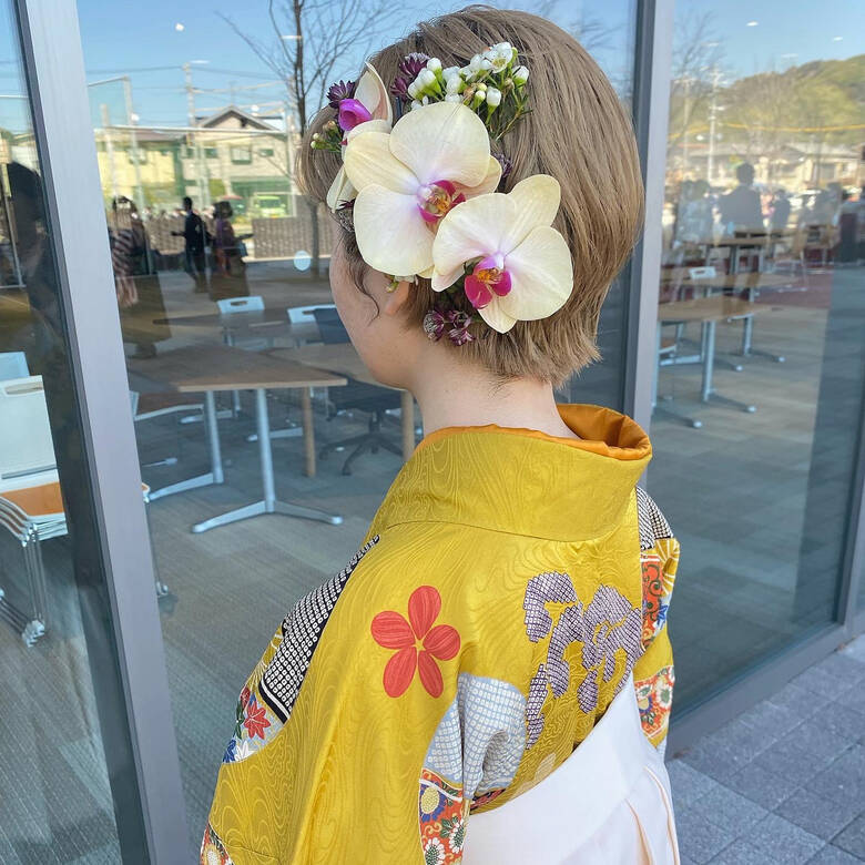 ショート ベース型 簡単ヘアアレンジ ハイトーンカラー Pentas 宮﨑あかね 6699 Hair