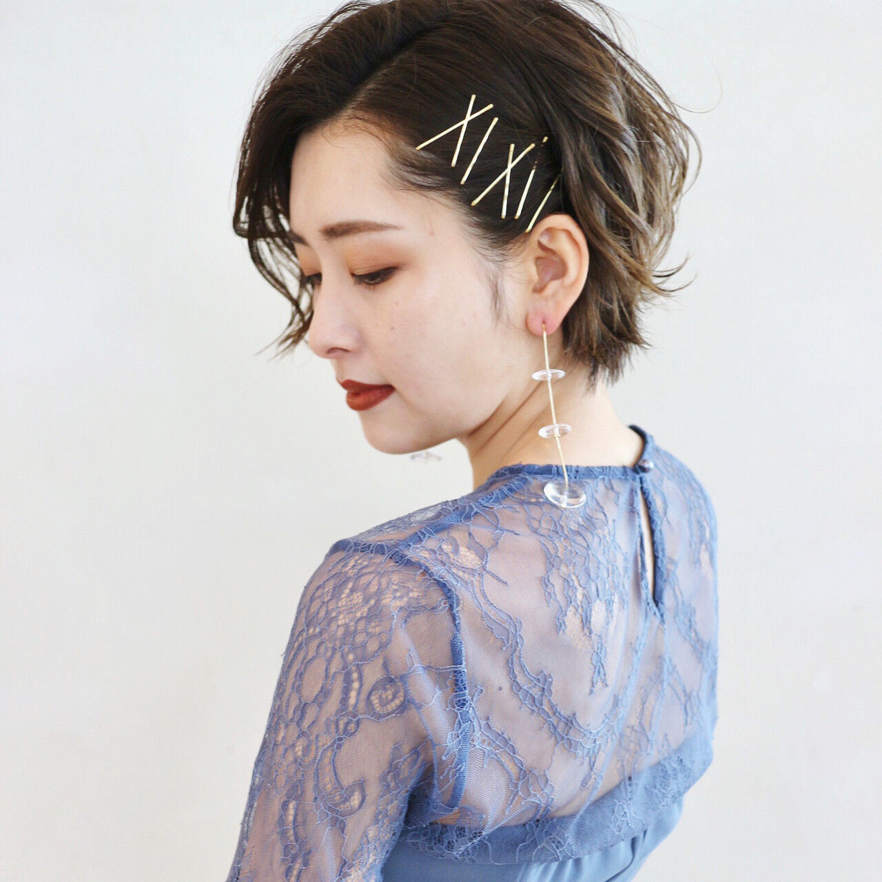 ショート ショートアレンジ ヘアピン ヘアアレンジ ヘアスタイルや髪型の写真・画像