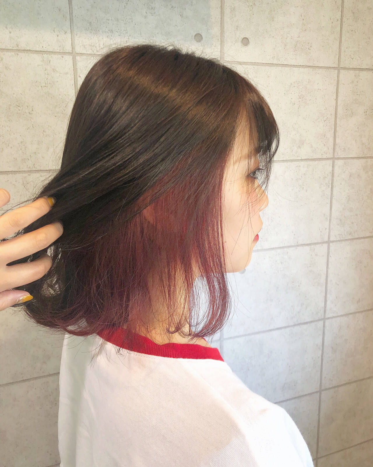 フェミニン ボブ クリーミーカラー ピンク Nyny 河原町三条店 徳永 実沙 Hair