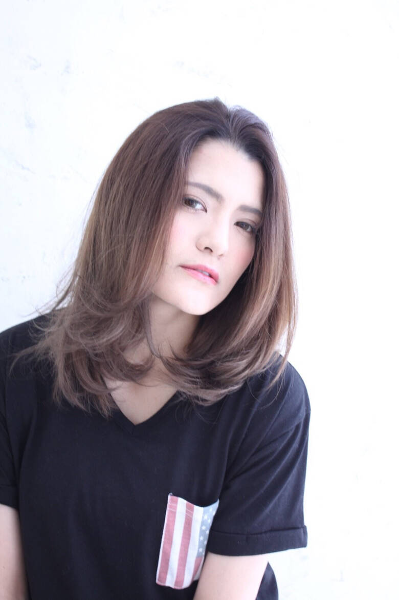 セミロング 大人カジュアル 大人女子 ゆる巻き 吉井ノエリア Hair