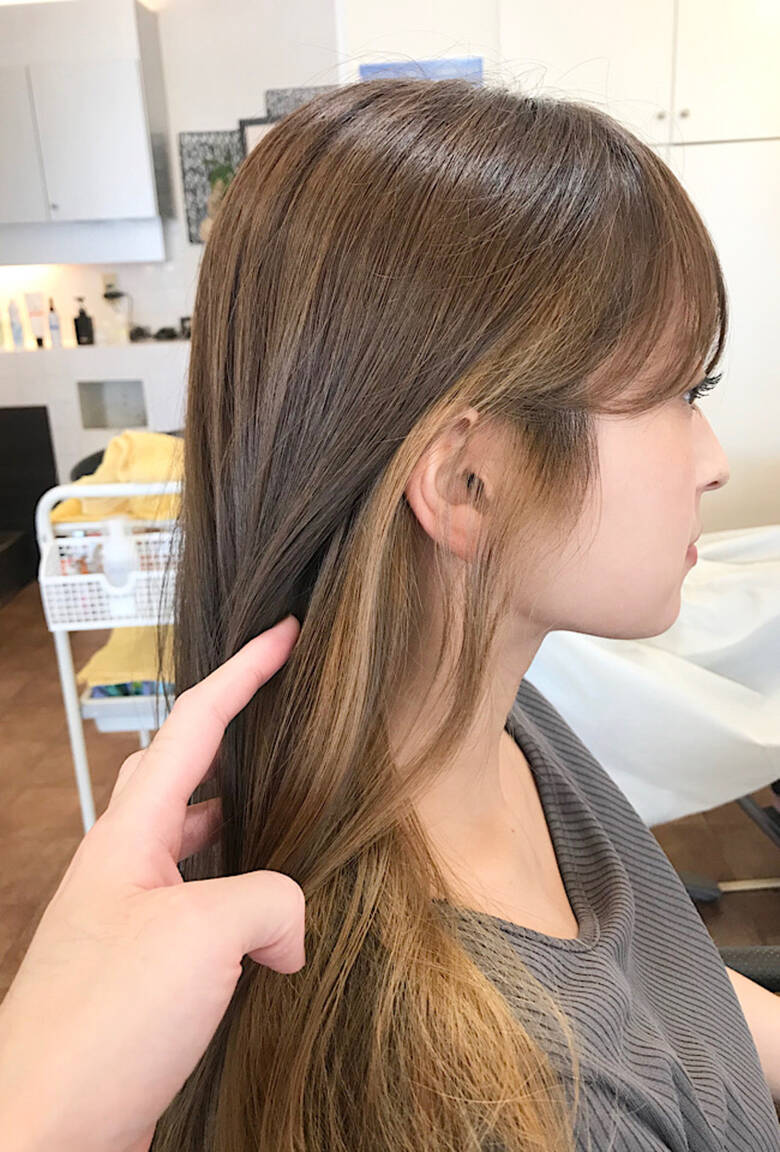 ナチュラル ロング インナーカラー ローライト Mairo Hair 山本真也 Hair