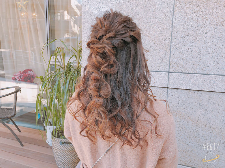 ロング アウトドア デート ヘアアレンジ Saibu Tutti 4591 Hair