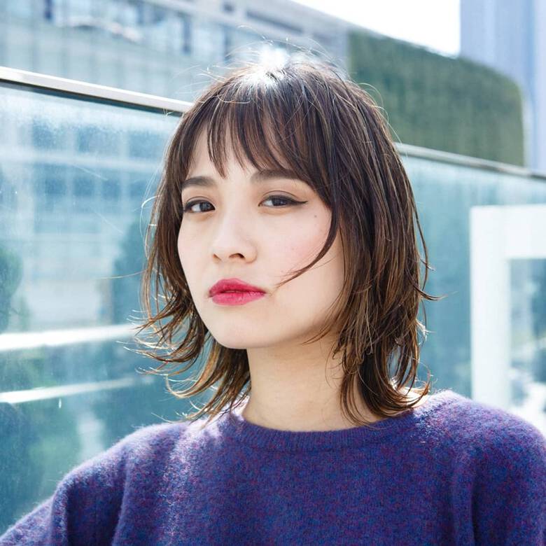 ミディアム コンサバ 似合わせ ウルフカット Peek A Boo Newoman新宿 阿藤俊也 フェイスフレーミング Hair