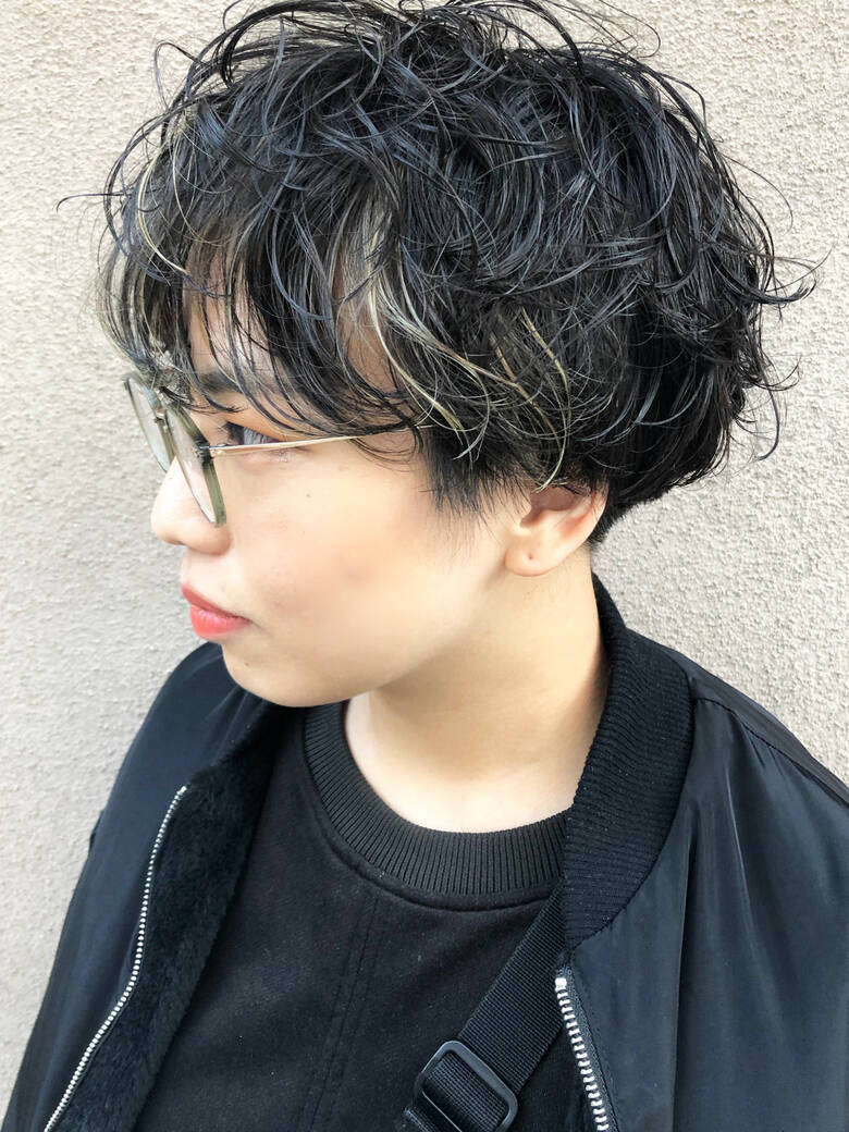 刈り上げ 黒髪 無造作パーマ ショート モリオフロムロンドン成増3号店 玉井千咲 Hair