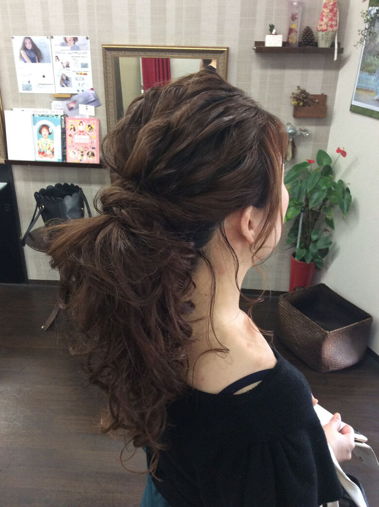 ナチュラル ヘアアレンジ ロング 簡単ヘアアレンジ リンクス美容室 Rumilinks美容室 Hair