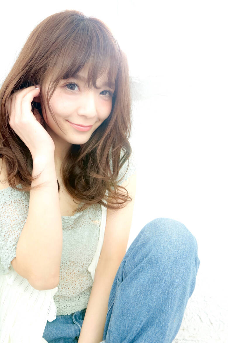 セミロング 外国人風 大人かわいい パーマ ミルクブッシュ 清水桃子 ミルクブッシュ Hair