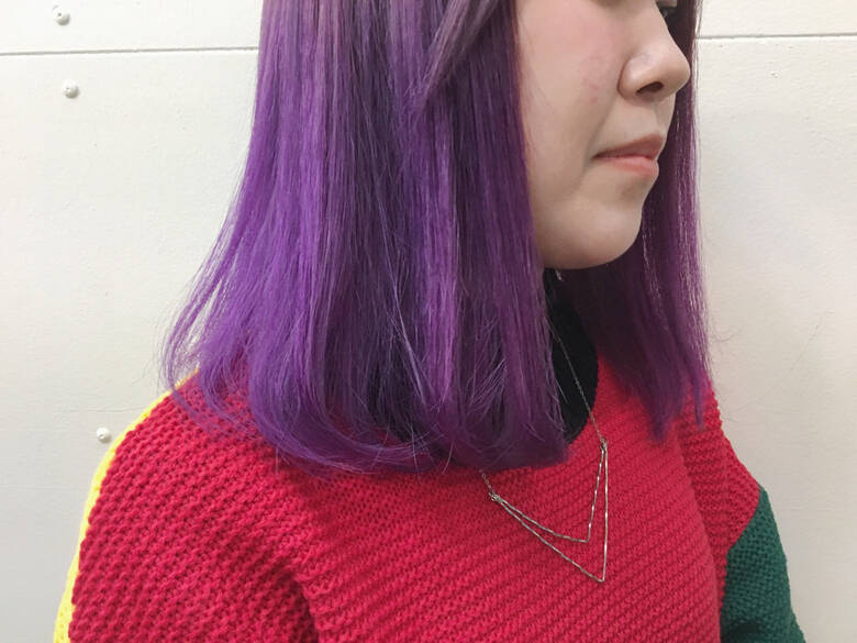 ストレート ミディアム 原宿系 パープル La A G F 下地 由美 Hair