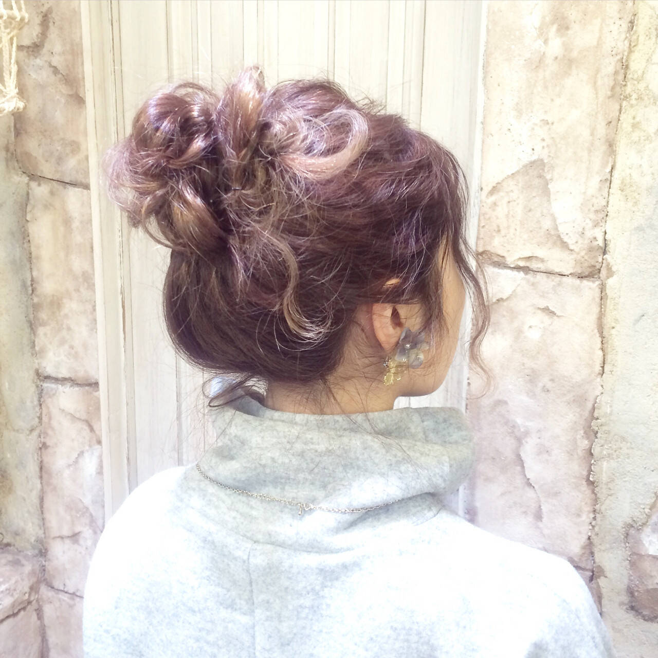 髪型 ロング お団子