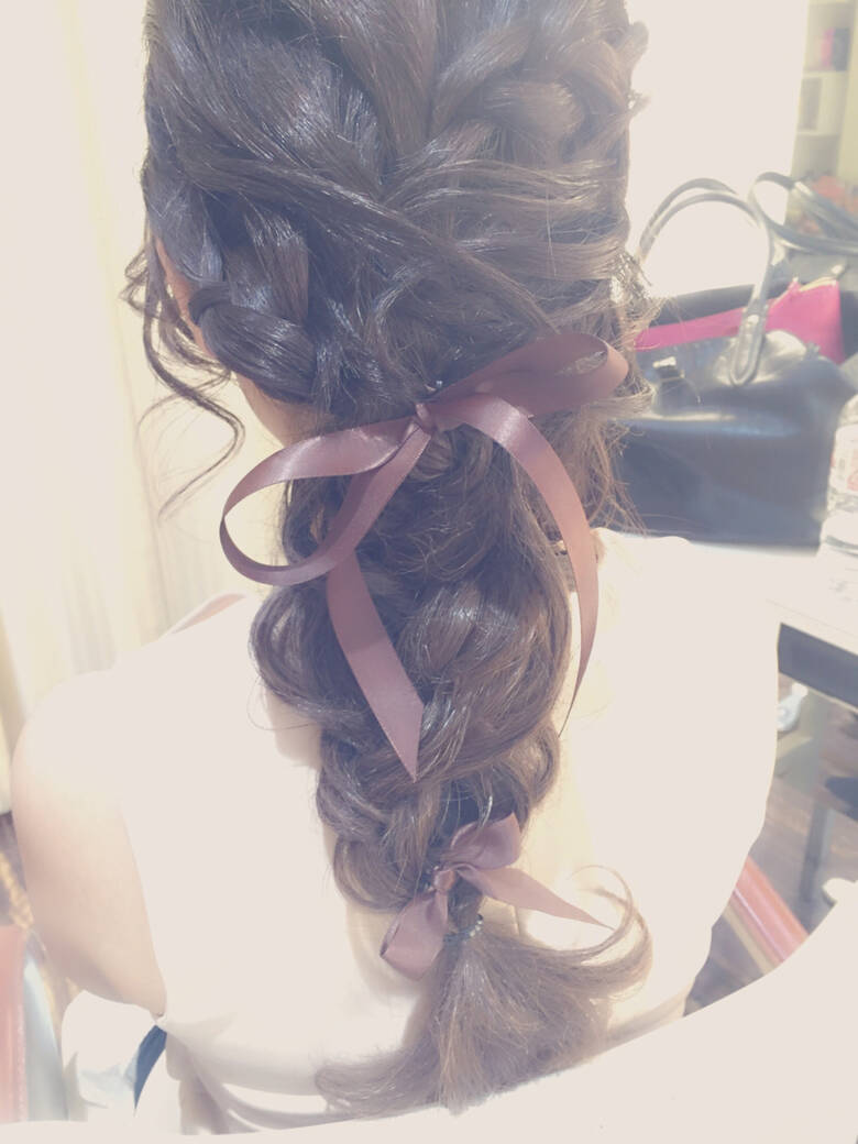 編み込み ヘアアレンジ ロング パーティ Film S 濱本 由維 Hair