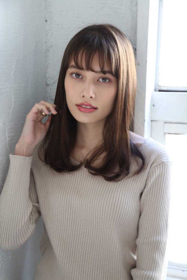 フェミニン ストレート セミロング 大人ミディアム Neolive Mimo 大久保 愛 Hair