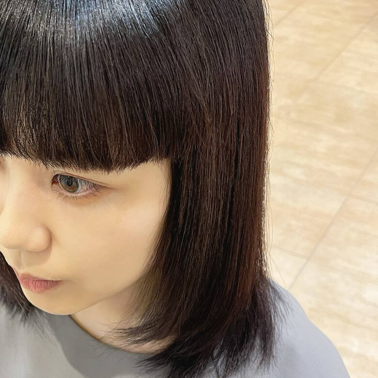 ぱっつん ミディアム ワイドバング 前髪パッツン Fabris 平本 詠一 6698 Hair