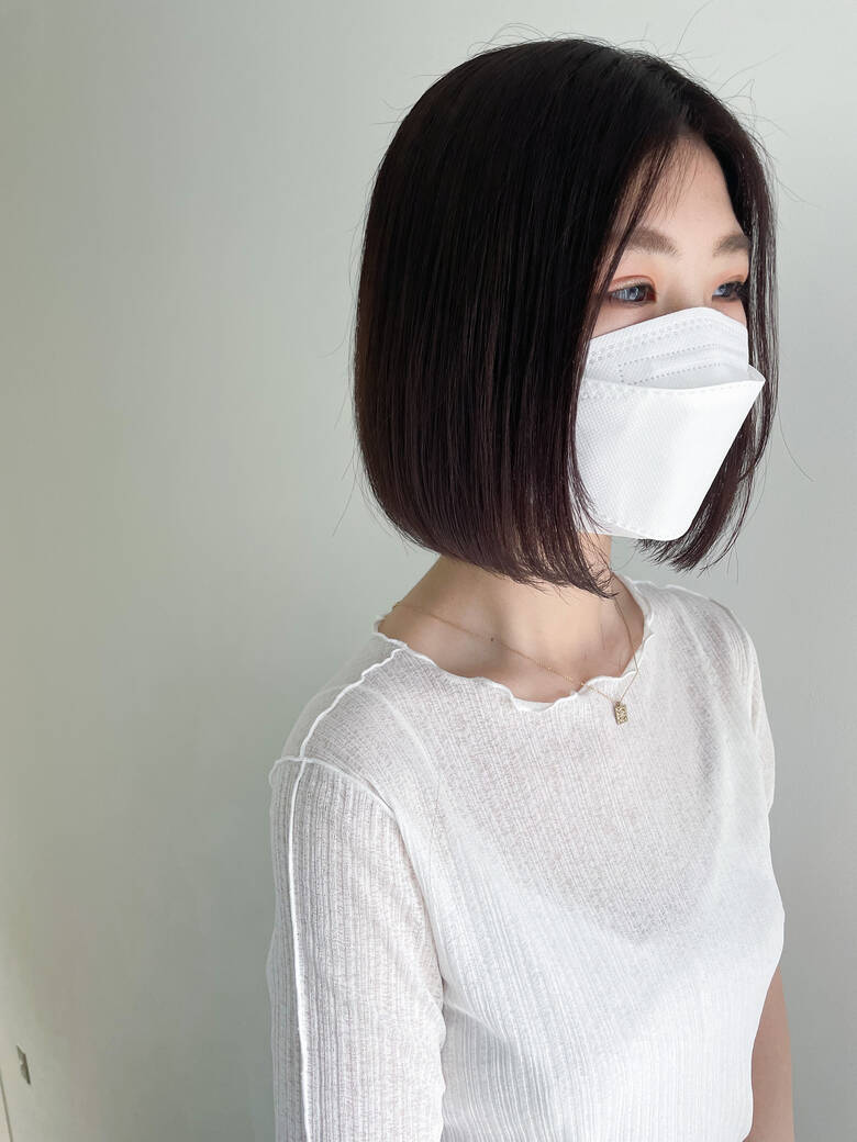 切りっぱなしボブ ナチュラル ミニボブ ショートボブ Navile Harajuku 内藤允意 Hair