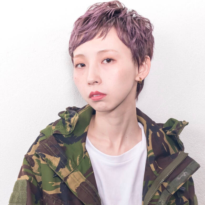 ダブルカラー ベリーショート ピンクパープル ハイトーンカラー Till 加山 暸汰 Hair