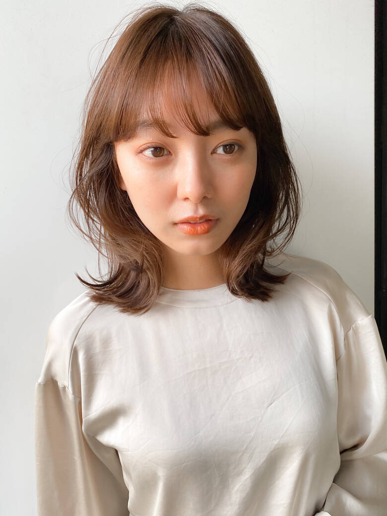 ミディアム 丸顔 代 ナチュラル Dydi 表参道 松崎来未 6187 Hair