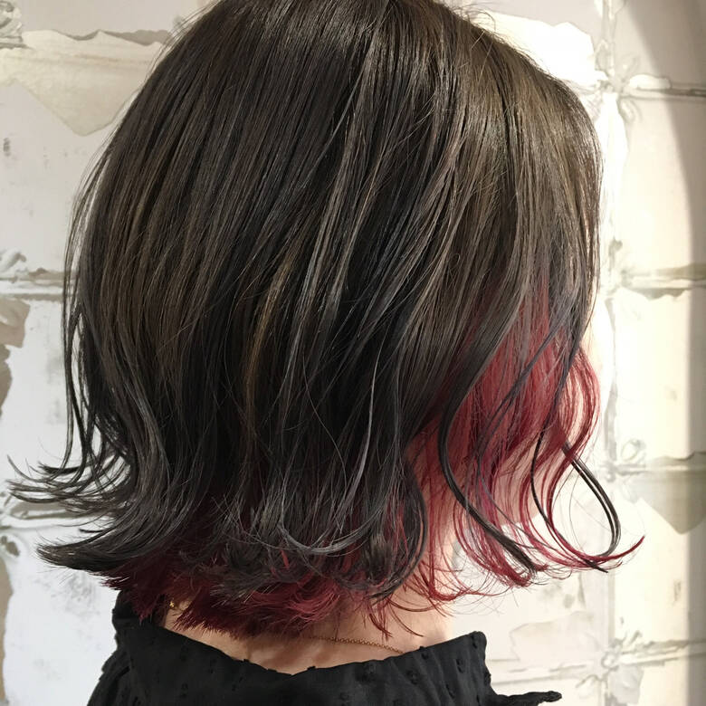 ガーリー ボブ インナーカラー ラベンダーピンク Acotto Labas 岡本 光太 3264 Hair