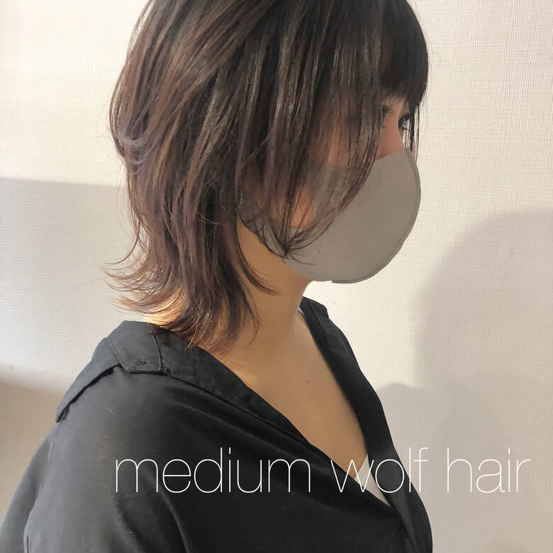 マッシュウルフ ウルフカット ミディアム モード Dear 南船場 Remi Hair マッシュウルフ ウルフカット ミディアム モード Dear 南船場 Remi Hair
