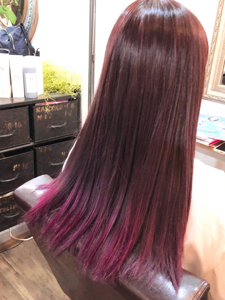 モテ髪 裾カラー ガーリー チェリーピンク Meets Hand Hair Makeup ミーツハンド Nana Ca Hair