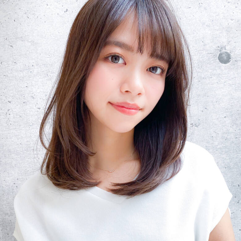 大人可愛い セミロング ナチュラル可愛い ナチュラル Agnos 青山 石川 卓弥 Agnos青山 小顔レイヤー Hair