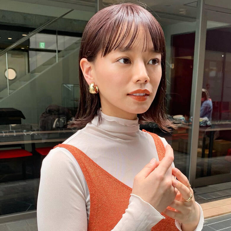 ピンクベージュ ボブ ミニボブ ピンクブラウン Lora Garden Lora Garden 英太 Hair