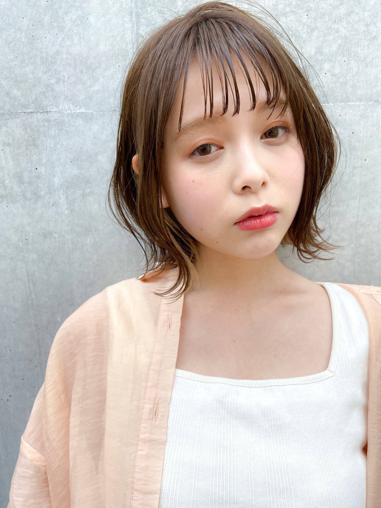 髪型 ボブ 毛先パーマ