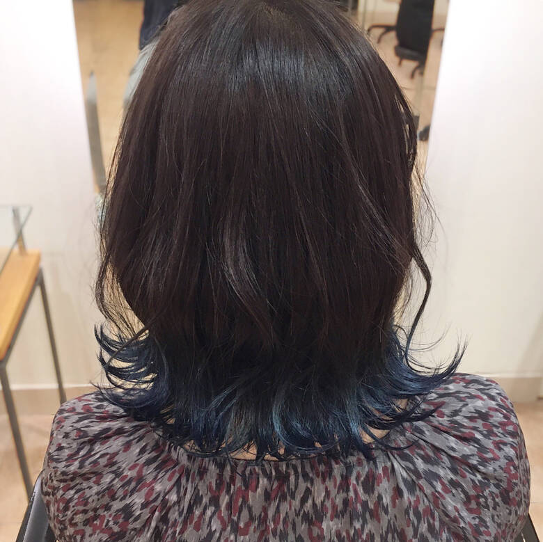 グラデーションボブ ボブ ブルー ブルーグラデーション Fabris 平本 詠一 Hair グラデーションボブ ボブ ブルー ブルーグラデーション Fabris 平本 詠一 Hair