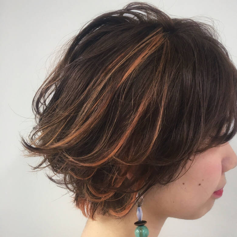 オレンジ イエロー ブリーチ ハイライト Cyndy Color Salon 砂川 航 Hair