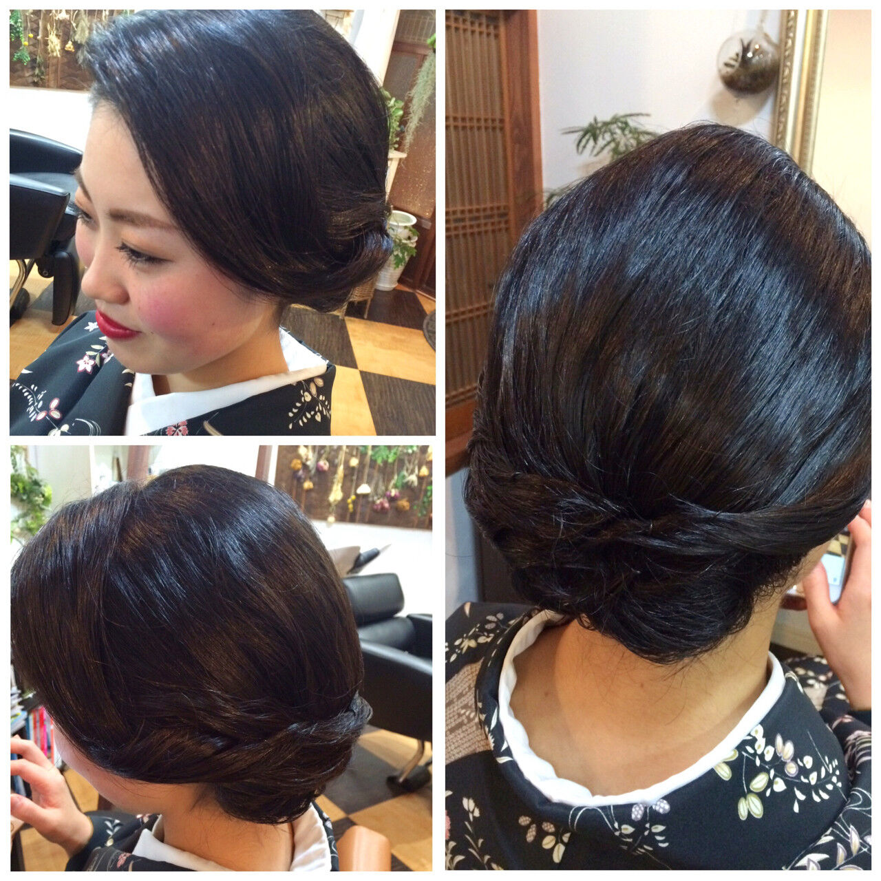 髪型 ボブ まとめ髪