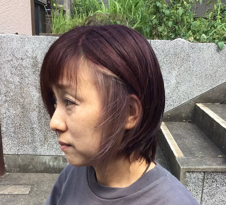 インナーカラー ラズベリーピンク ナチュラル 40代 美容室sakura Kawaii 喜田 邦彦 6015 Hair