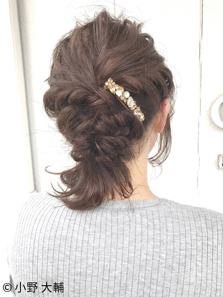 ナチュラル 編み込み ボブ ヘアアレンジ Ohia For Plumeria 小野 大輔 3190 Hair