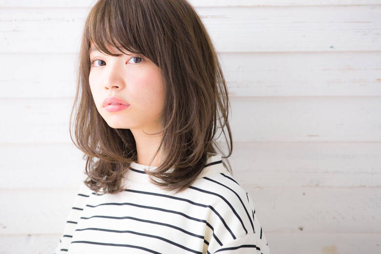 ミディアム 前髪あり パーマ 大人女子 Relian青山 竹澤 優 Relian青山top Stylist Hair