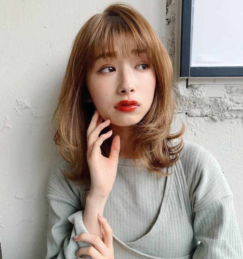 ミディアム ひし形シルエット 大人ミディアム デジタルパーマ Kyli表参道 Kyli表参道 藤野ちずる Hair