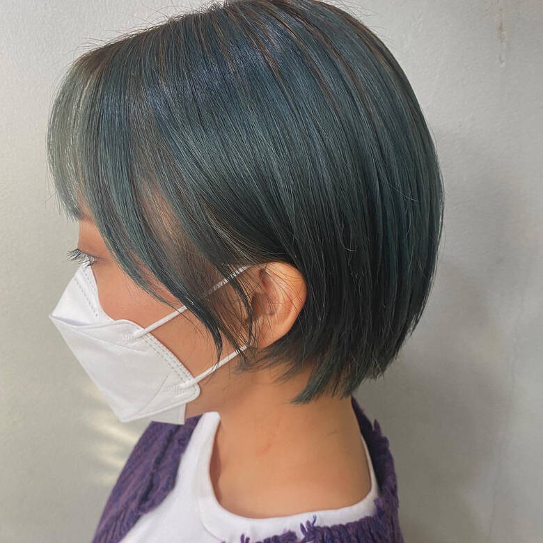 インナーカラー ボブ ミニボブ グリーン Live Hair Apus リヴァイ ヘア アプス 舟橋 琳花 Hair