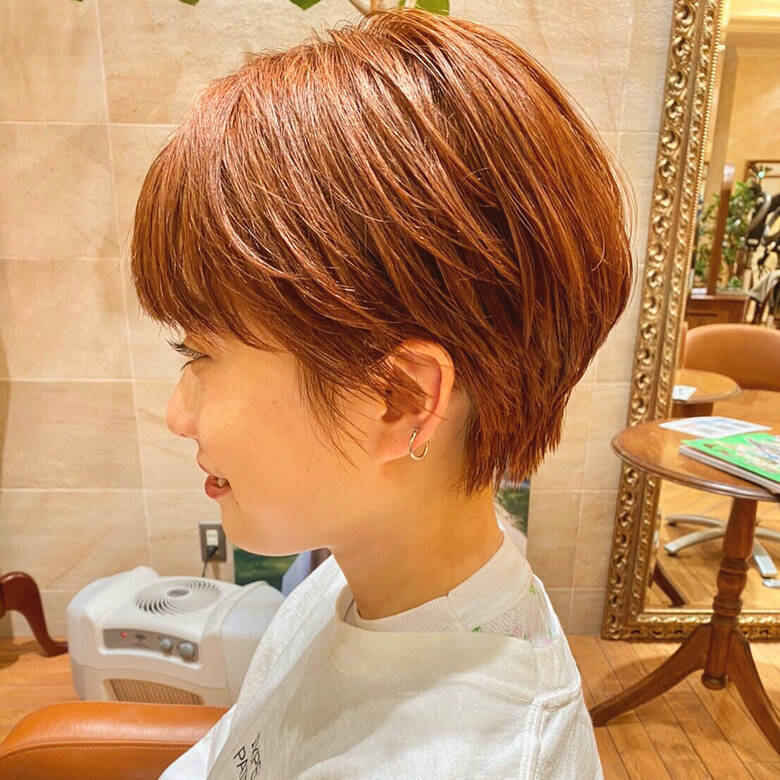 ショートヘア ハンサムショート オレンジカラー モード Beautrium265 市田莉子 Hair
