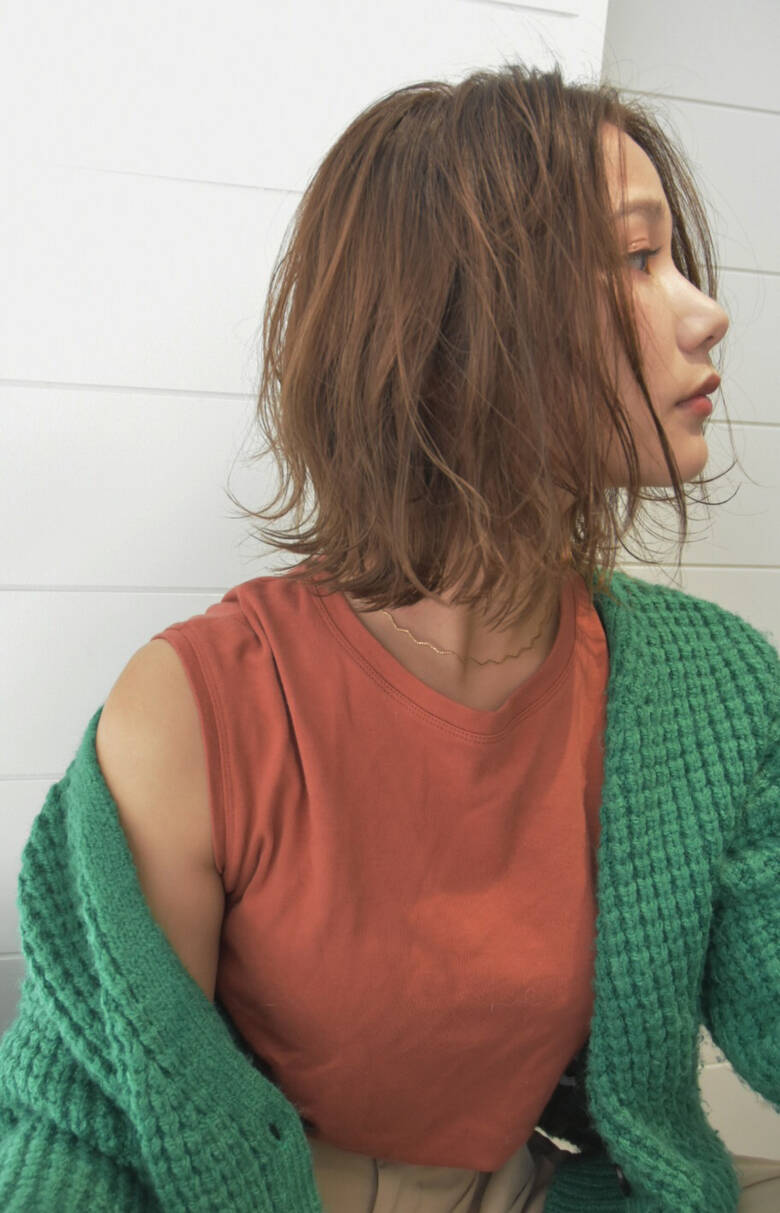 ボブ フェミニン 色気 ミディアム 自由が丘 Buzz バズ 秋山友美 自由が丘buzz Hair