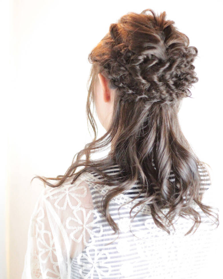 ハーフアップ ロング ツイスト ヘアアレンジ Hairzone 宝蔵 幸正 5026 Hair